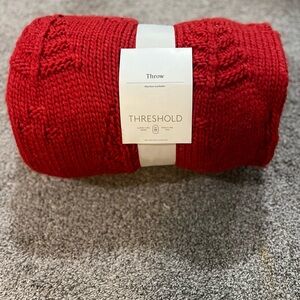 Threshold Cherry Red Knit Throw